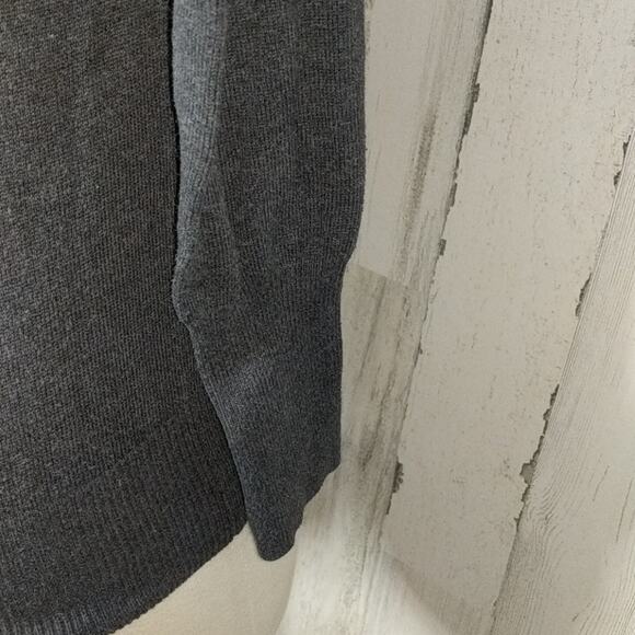 ZARA Knit Charcoal Gray V-Neck Fitted Cardigan Sweater M - Picture 10 of 16